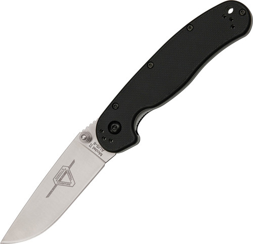 Ontario RAT II Folder Black - AUS-8 stainless satin finish