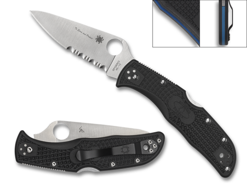 Spyderco Endela Thin Blue Line Lightweight Black FRN VG10