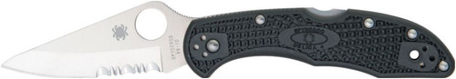 Spyderco Delica 4 Part Serrated Black FRN