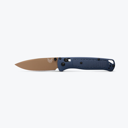 BENCHMADE 535FE-05 BUGOUT Axis Folding Knife - 82mm Flat Earth Cerakote S30V Blade, Crater Blue Grivory Scales