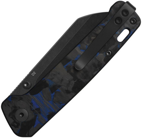 QSP Knife Penguin V2 Linerlock Blue Carbon Fiber