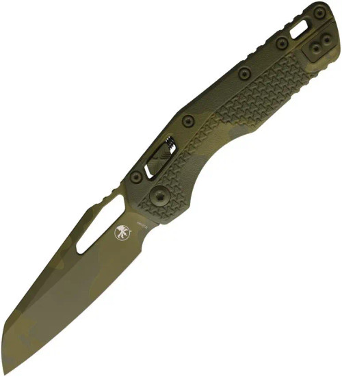 Microtech MSI Ram-Lok Tri Grip Camo. Bohler M390MK stainless sheepsfoot blade.