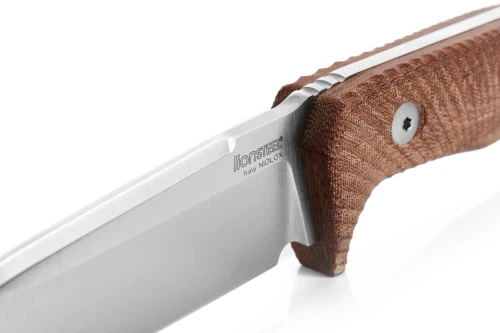 LionSTEEL T5: fixed blade tactical knife - Natural canvas, satin-finished blade