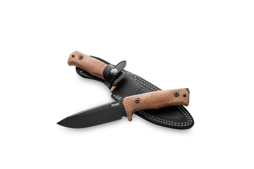 LionSTEEL T5: fixed blade tactical knife - Natural canvas, black blade