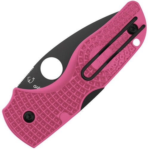 Spyderco Lil Native Lockback Pink FRN handle.  DLC coated CTS-BD1 stainless blade.