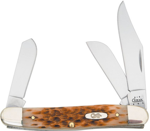 Case Large Stockman Amber Bone