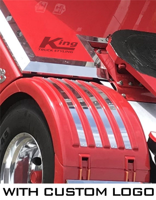 Scania Polished Stainless Mudguard Strips With Logo