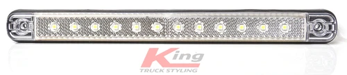 WAS Long Slim White Marker Light With Reflector