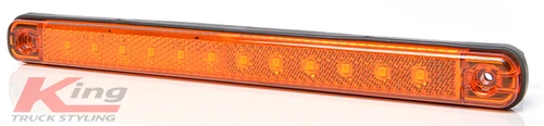WAS Long Slim Amber Marker Light With Reflector
