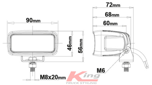 LEDSON Raptor 15F Compact LED Work / Reverse Light
