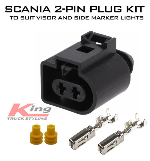 Scania 2-pin Plug Kit - (Visor Lights / Side Marker Lights)
