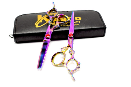 Kabod Professional Hair Cutting Japanese Scissors Barber Stylist Salon Shears 6" VG10 Dragon Multi color