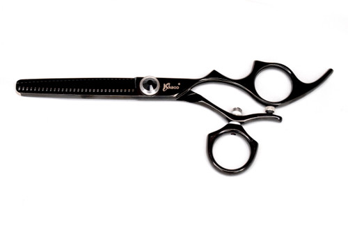 Swivel Thumb Pro Hair Cutting Thinning shears Hairdressing Barber Shears 6" black