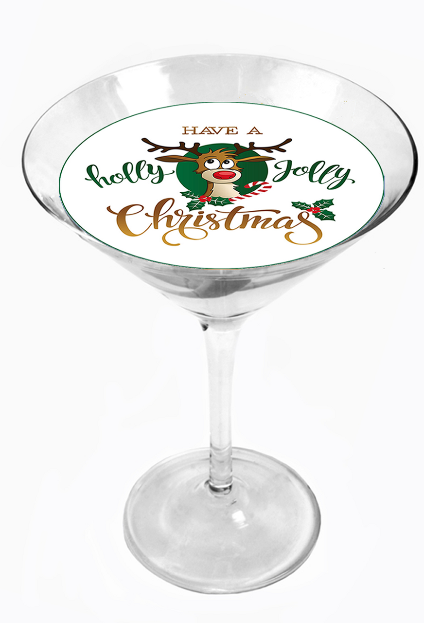 12 Christmas Drink Toppers, Personalised Drink Topper, Cocktail