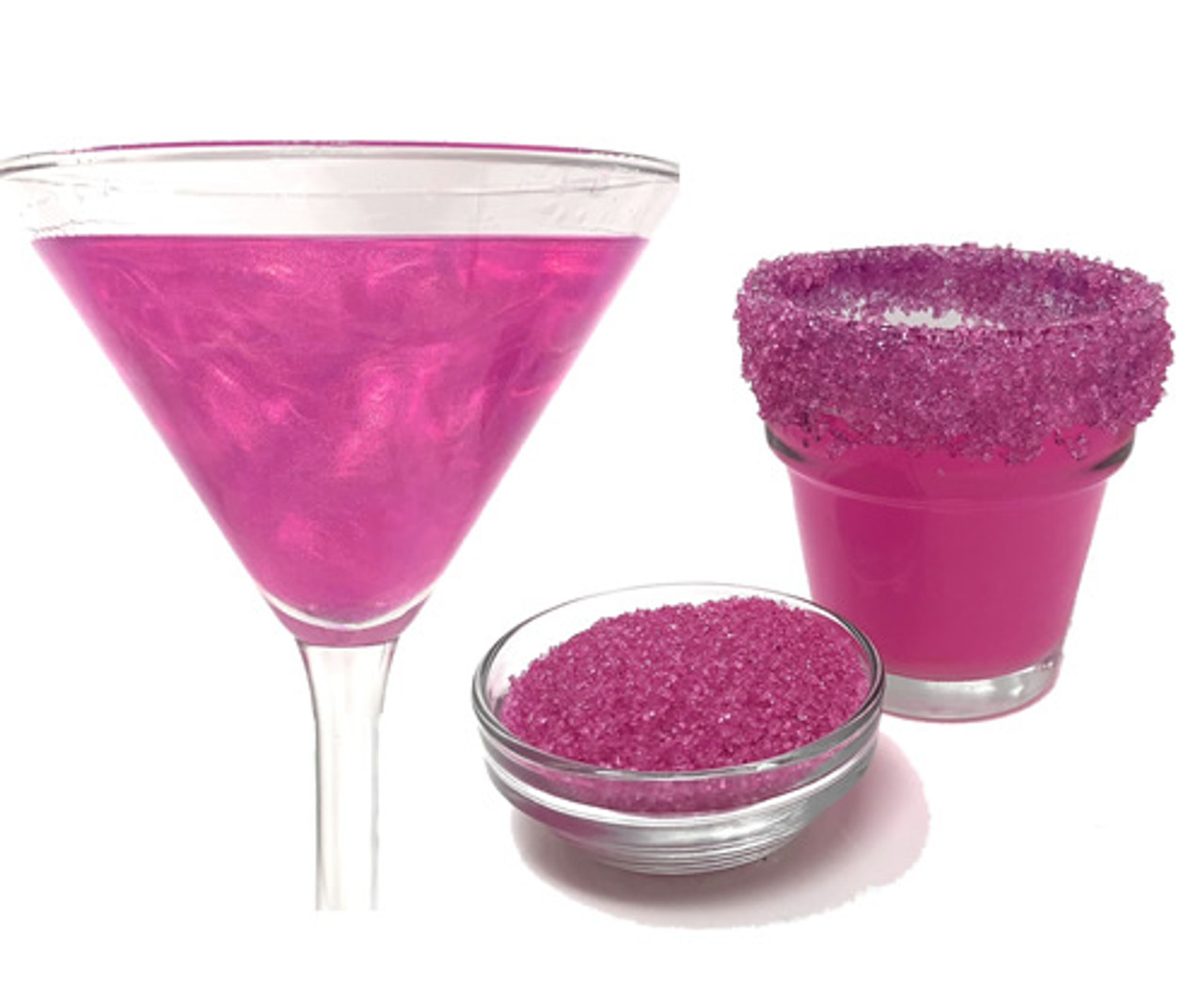 Snowy River Pink Cocktail Sugar-Glitter Pack ,cocktail glitter, cocktail  sugar, cocktail garnish, cocktail decorating, cocktail party