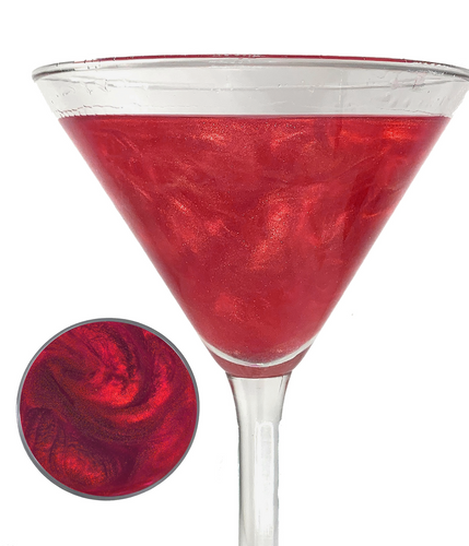 red cocktail glitter