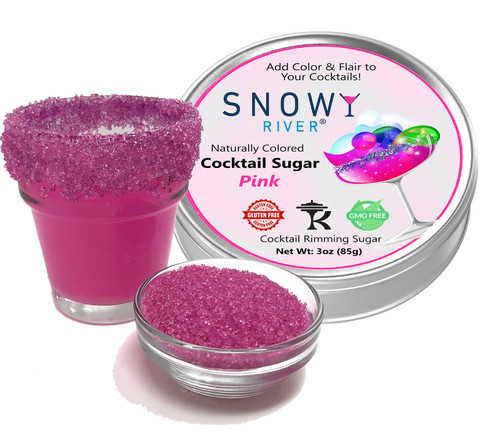 Snowy River Pink Cocktail Glitter, cocktail glitter, natural drink