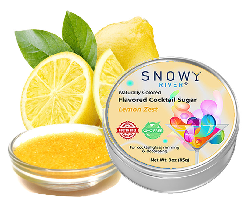 Lemon flavored cocktail sugar
