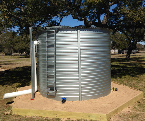 Large - Round Galvanized Steel Water Storage Tank