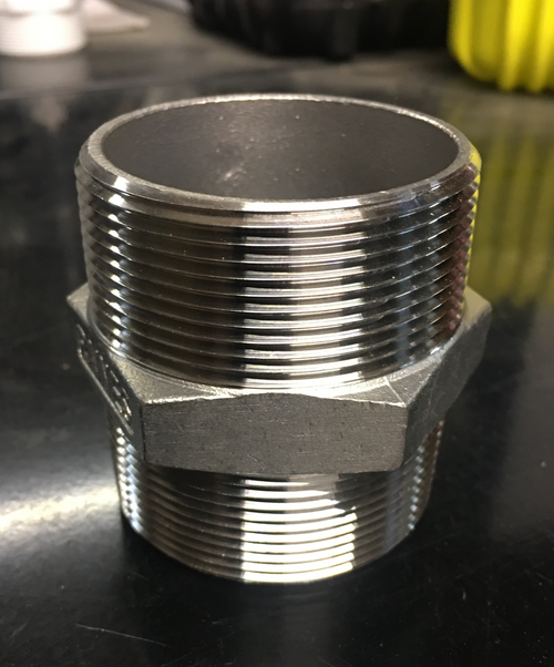 2" STAINLESS STEEL HEX NIPPLE