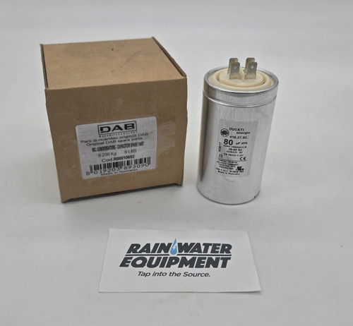 DAB Capacitor 80UF for the JET 100-1 M 60HZ USA + EUROINOX 40 & 50/506 & 40/806 M + JET COM 102 & 132 M (R00010692)
