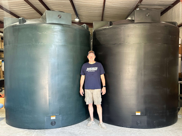 3000 Gallon Water Storage Tank - Dark Green and Black colors shown - Dark Green Part# 30422
