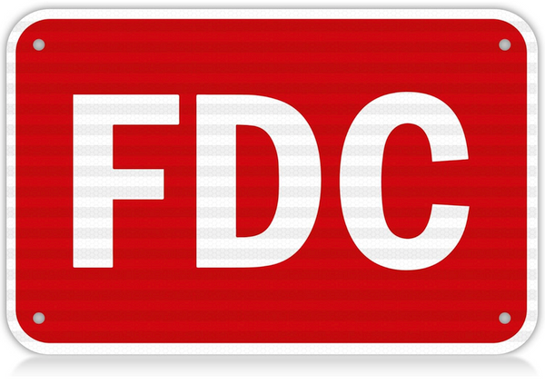 FDC Sign - Reflective Aluminum - 12" x 18"