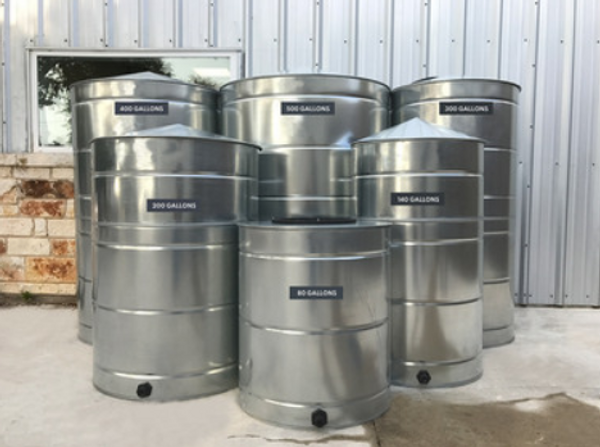 Small - Round Galvanized Steel Water Storage Tank