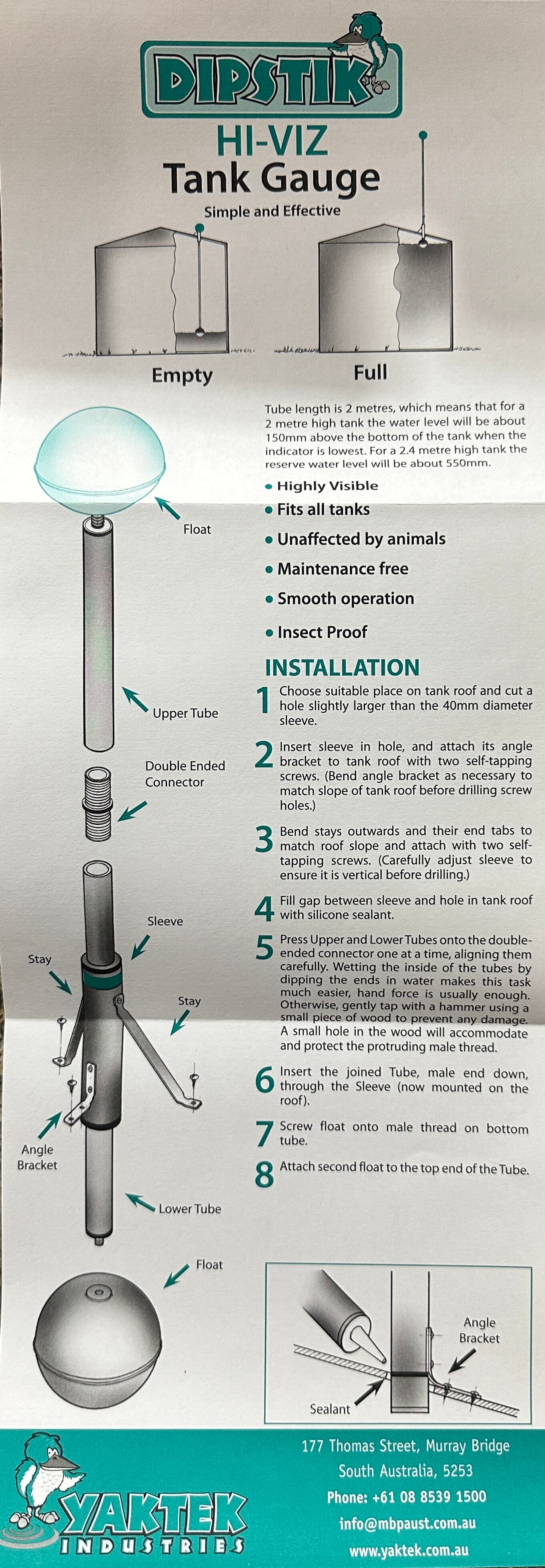 Hi Viz Dipstik Installation Instructions