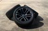 Satin Matte Black 20" Split Spoke Wheels  with Highway Tread Tires - New Set of 4