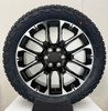 Black and Machine 22" Notched Honeycomb Wheels with 275/50R22 All Terrain Tires for Chevy Trucks and SUVs - New Set of 4