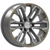 Satin Gunmetal and Machine Two Tone 20" Split Spoke Wheels for Chevy Silverado, Tahoe, Suburban - New Set of 4