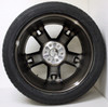 Black and Machine 22" Five Spoke Wheels with Bridgestone Tires for Chevy Silverado, Tahoe, Suburban - New Set of 4