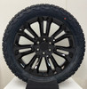 Gloss Black 22" Seven Split Spoke Wheels with 275/50R22 All Terrain Tires for GMC Sierra, Yukon, Cadillac Escalade - New Set of 4