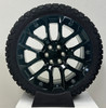 Gloss Black 22" Notched Wheels with Blackhawk R/T Tires for Chevy Silverado, Tahoe, Suburban - New Set of 4