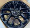 Gloss Black 22" Notched Wheels with Blackhawk R/T Tires for GMC Sierra, Yukon, Denali - New Set of 4