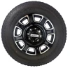 Set Of Four New Takeoff Ford F250 Black And Machine Wheels With 275/65R20 Bridgestone A/T Tires