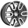 Gunmetal and Machine 20" AT4 Style Split Spoke Wheels for GMC Sierra, Yukon, Denali - New Set of 4