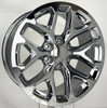 Chrome 22" Snowflake Wheels with All Terrain Tires for Chevy Silverado, Tahoe, Suburban - New Set of 4