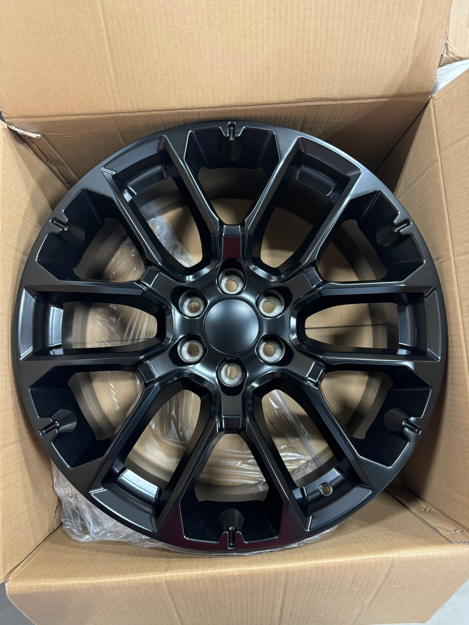 Satin Black 22" Notched Honeycomb Wheels for GMC Sierra, Yukon, Denali - New Set of 4