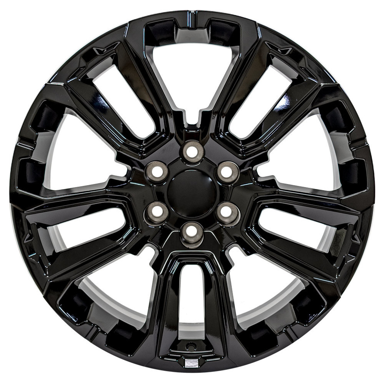Gloss Black 22" Notched RST Wheels for Chevy Silverado, Tahoe, Suburban - New Set of 4