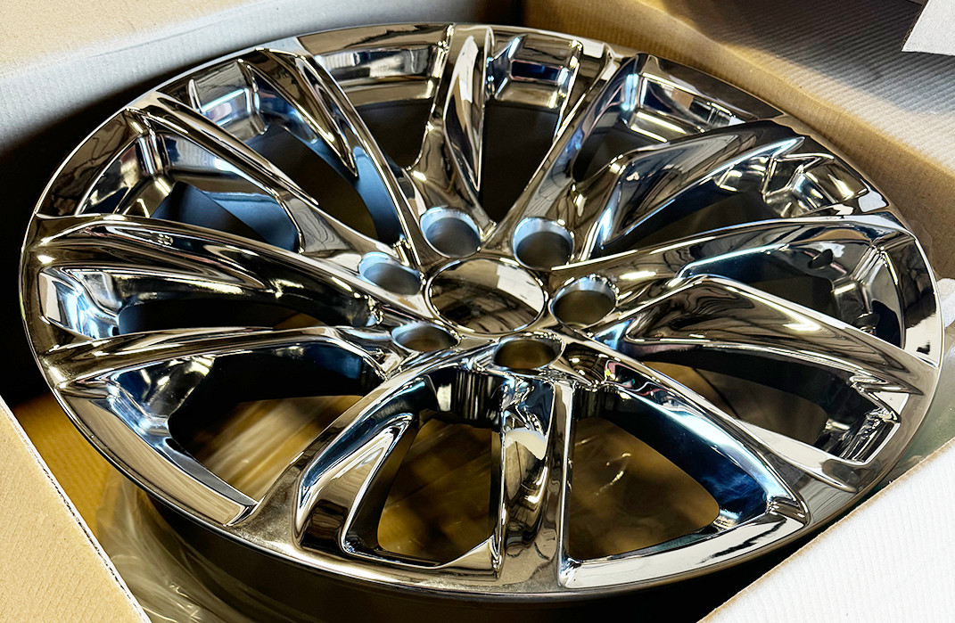 Chrome 22" Twelve Angled Spoke SSX Wheels for Cadillac Escalade, GMC Sierra, Yukon, Denali
