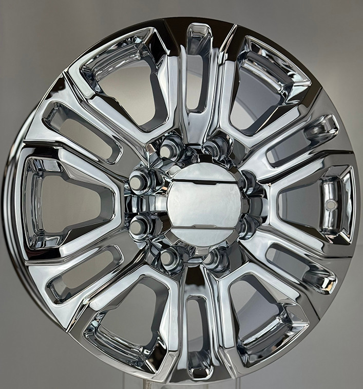 Chrome 20" 8 Lug 8-180 Denali Split Spoke Wheels for 2011 and newer GMC 2500 3500 - New Set of 4