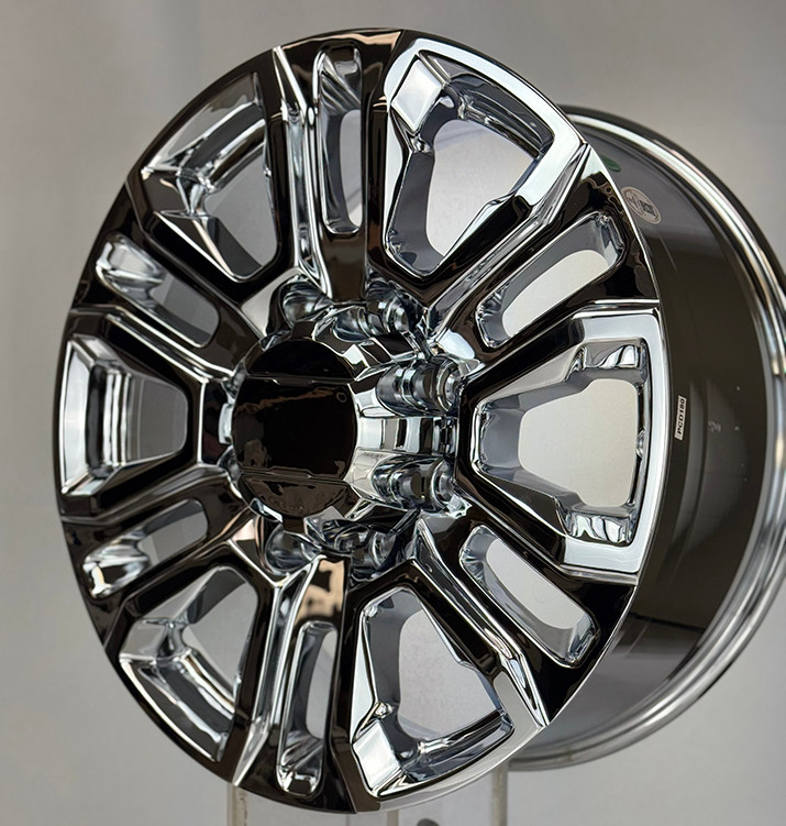 Chrome 20" 8 Lug 8-180 Split Spoke Wheels for 2011 and newer Chevy 2500 3500 - New Set of 4