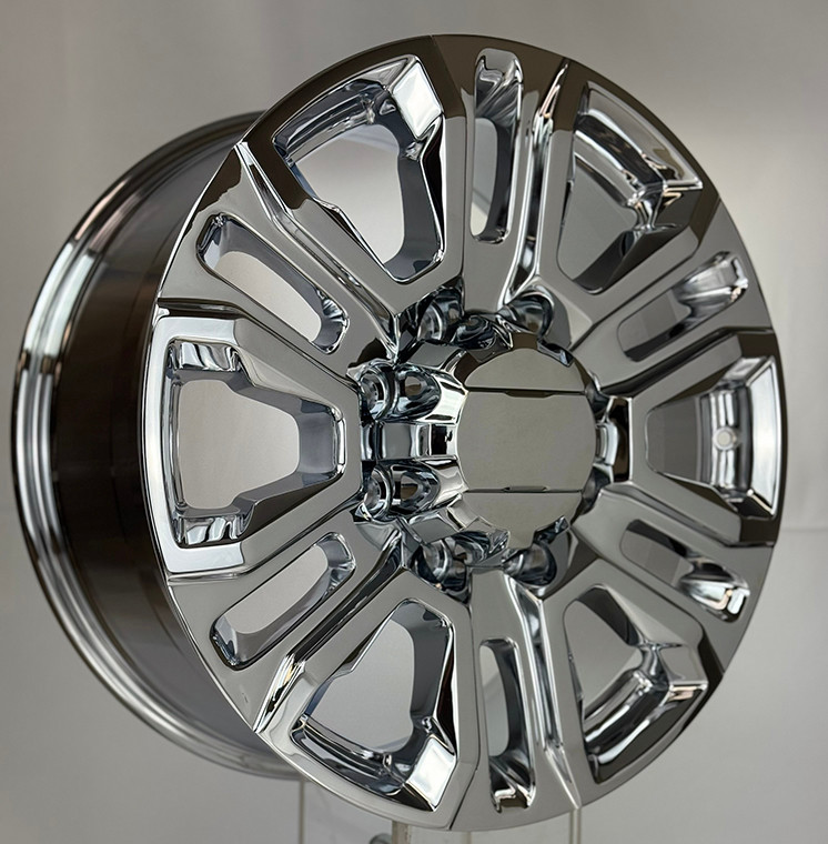 Chrome 20" 8 Lug 8-180 Split Spoke Wheels for 2011 and newer Chevy 2500 3500 - New Set of 4
