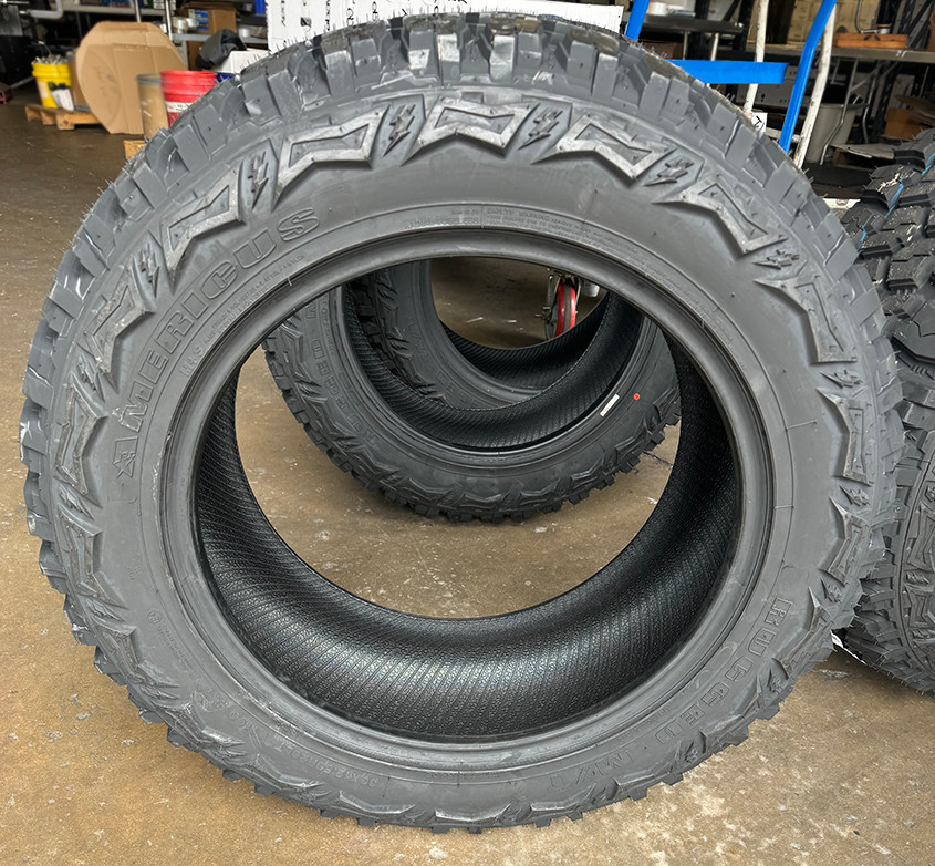 Black and Machine 20" Denali Style Split Spoke Wheels with Mud Tires for GMC Sierra, Yukon, Denali - New Set of 4