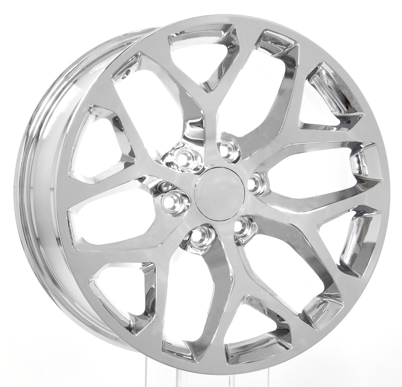 Chrome 20" Snowflake Wheels with Blackhawk R/T Tires for Chevy Silverado, Tahoe, Suburban - New Set of 4
