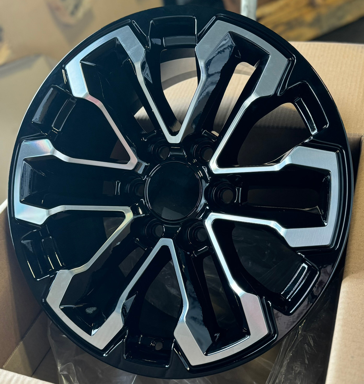 GMC Split Spoke style Black and Machine 18