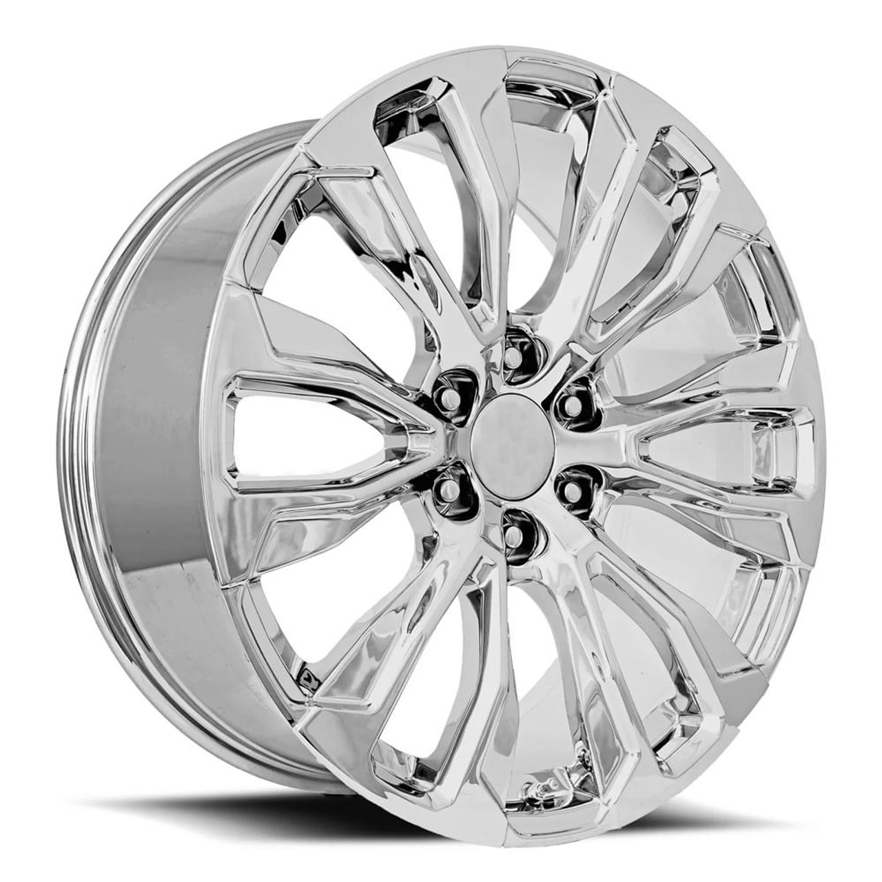 Chrome 22" Twelve Spoke Wheels for Chevy Silverado, Tahoe, Suburban