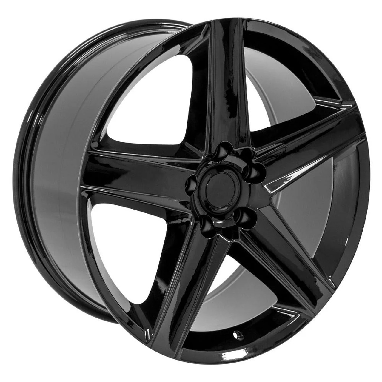 Gloss Black 20" Five Spoke Wheels for Jeep Wrangler, Gladiator, Grand Cherokee, Dodge Durango